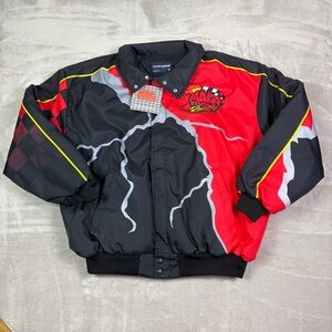NEW Vintage 1980s Mac Tools Racing Jacket All Over Print Swingster Made USA XL